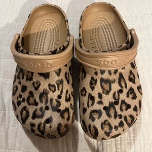 Cheetah print crocs